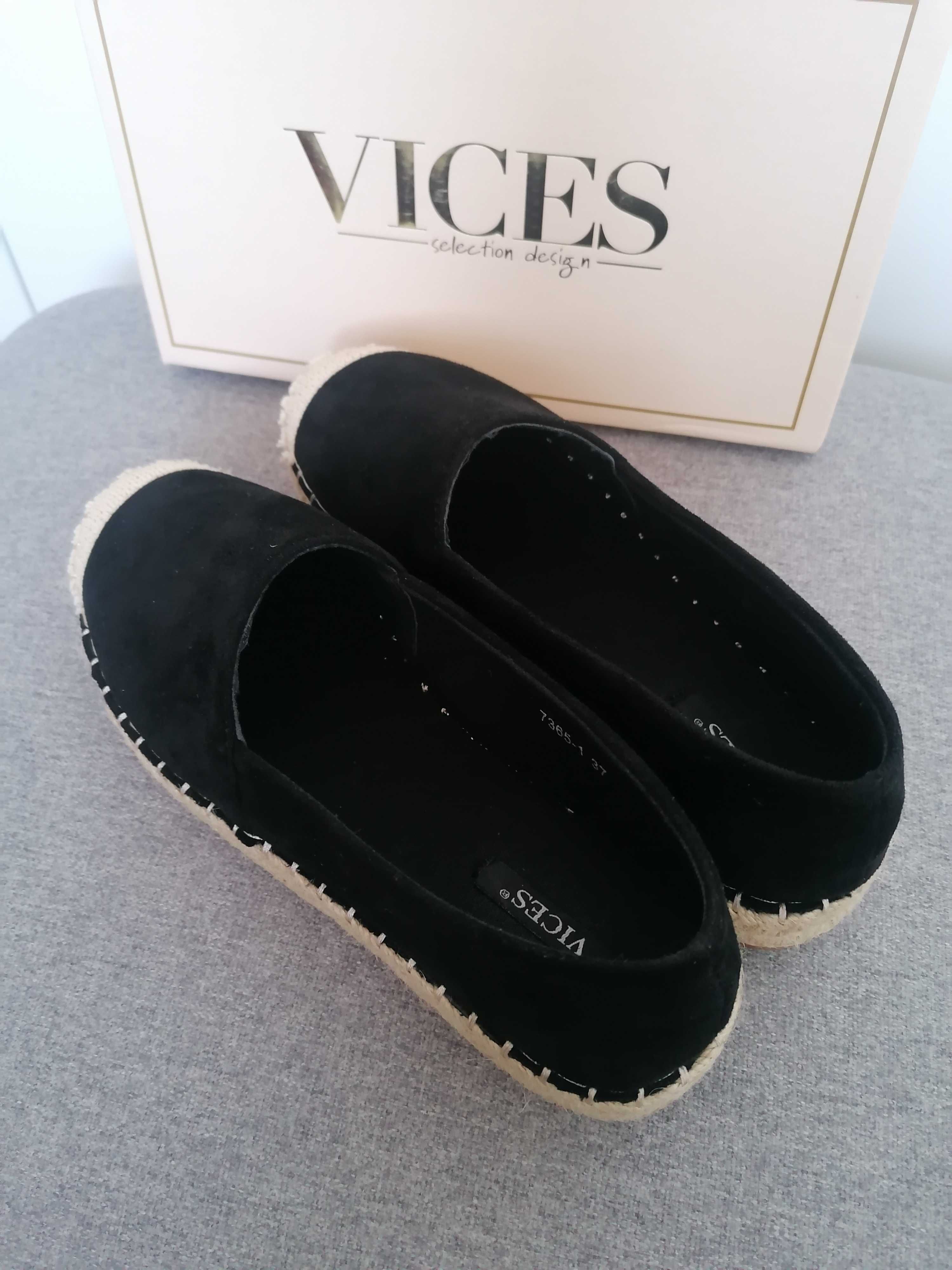 Espadryle platforma na platformie Vices czarne 37