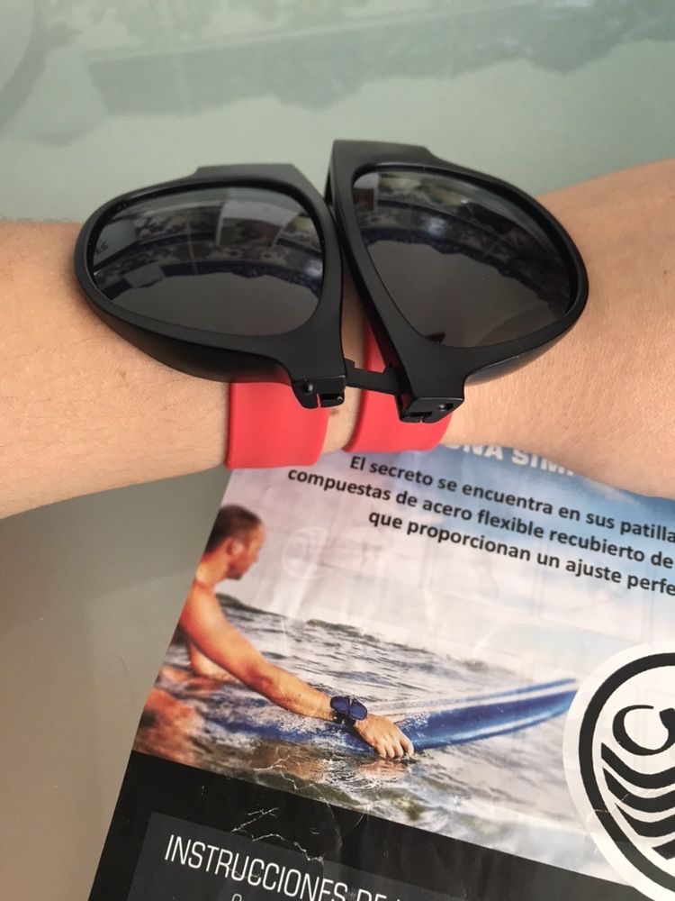 Oculos de Sol desportivos desdobráveis para surf, corrida