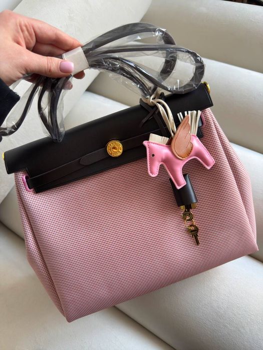 Сумка Hermes Herbag люкс чорна, коричнева, бежева, бордова, рожева