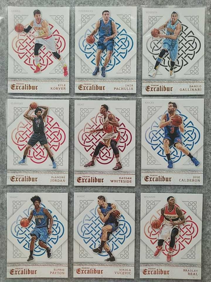 9 kart NBA z serii 2015-16 Panini Excalibur bez powtórek