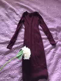 Sukienka prazki burgund s