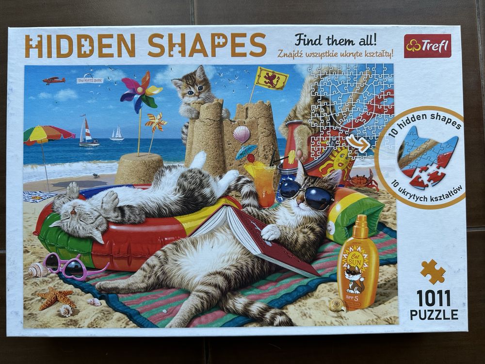 Пазл на 1000 деталей trefl з котами на пляжі