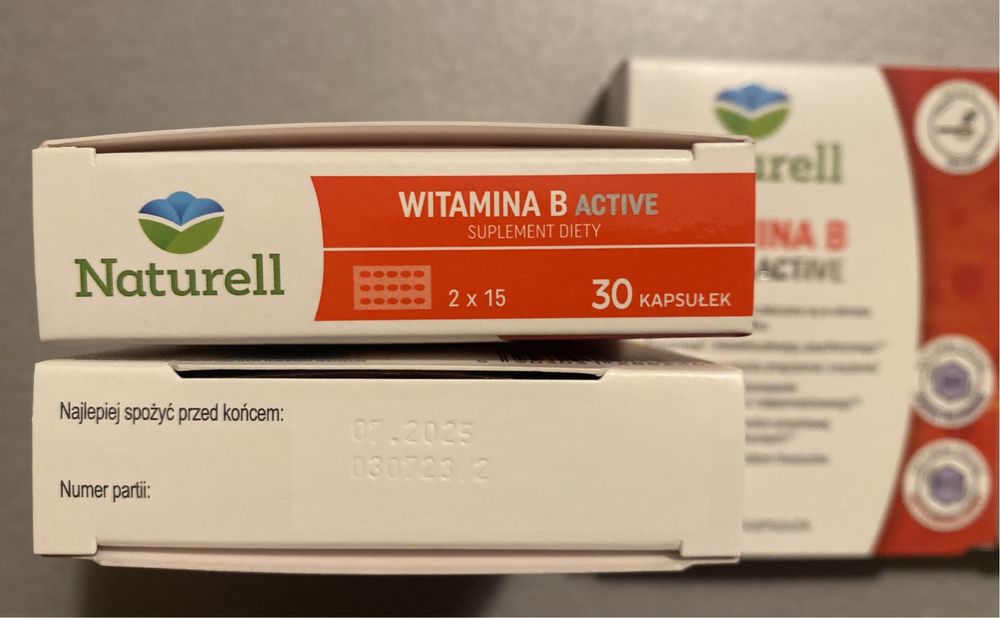 3x Witamina B Active komplex 30kaps Naturell witaminy aktywna postać