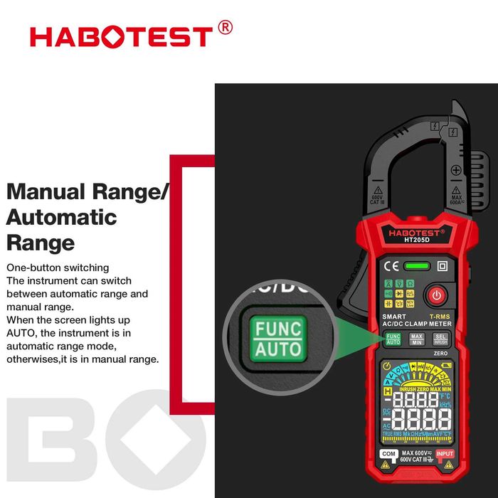 Тестер, токоизмерительные клещи HABOTEST HT205D