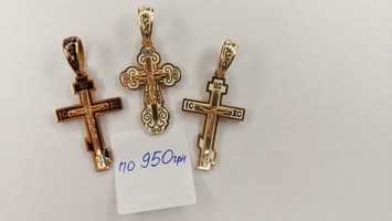 Продам серебряний хрест з позолотою