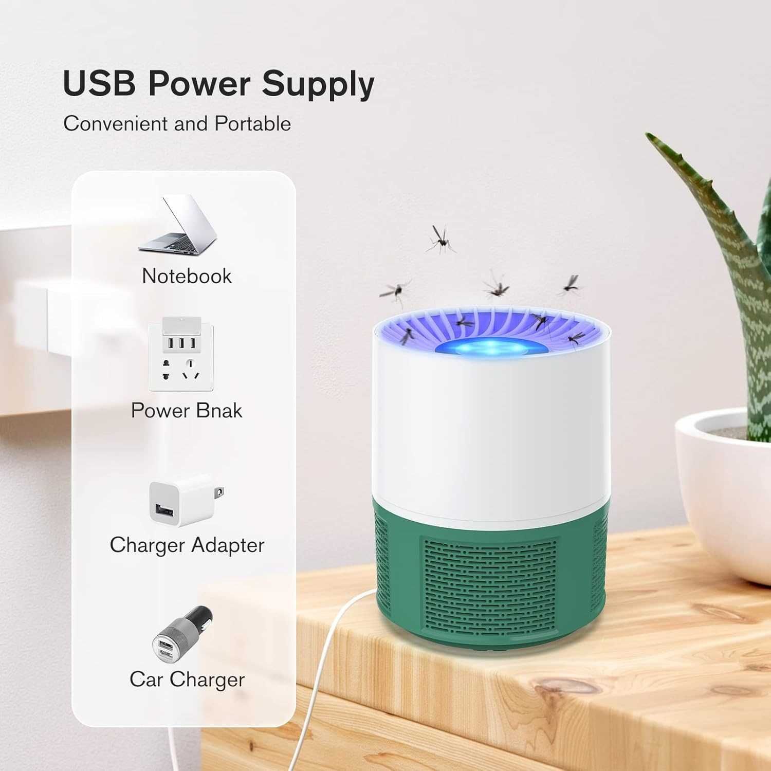 Nowa pułapka na komary / elektryczna lampka UV na owady / łapka !3995!