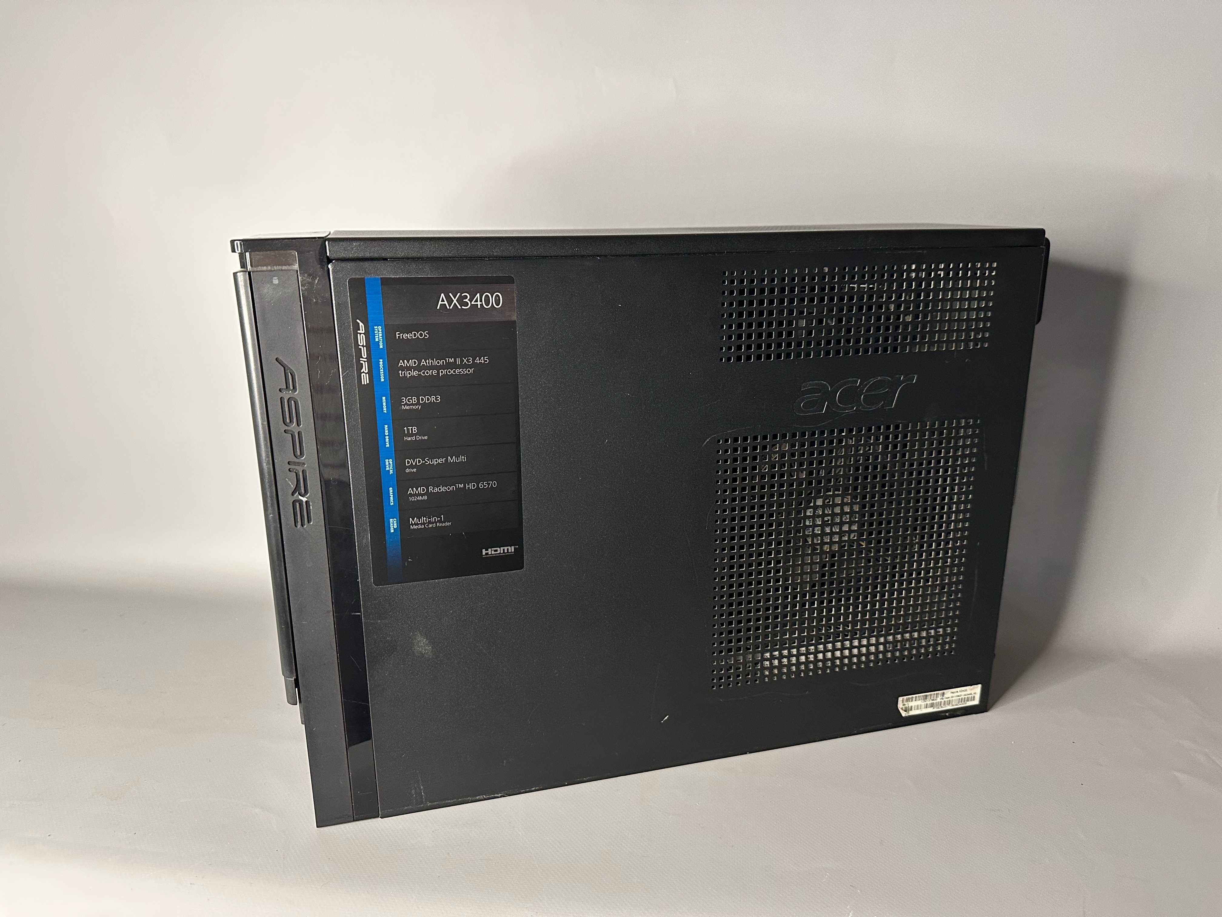 Компактный системный блок Acer AX3400/3Gb ОЗУ/Видео-512Mb/220W/1Tb HDD
