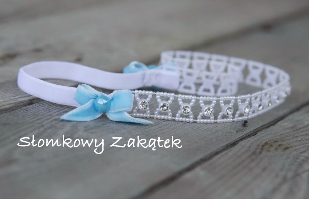 Podwiązka ślubna biała handmade