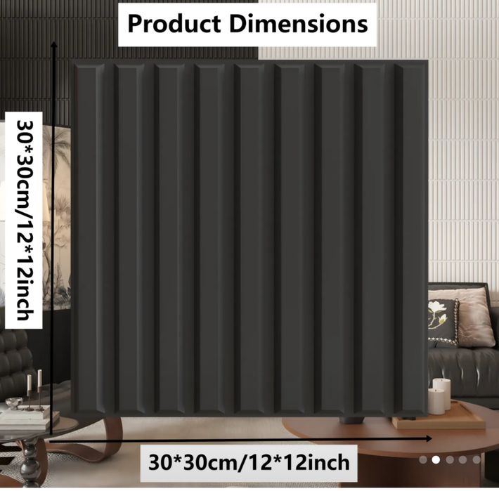 Zestaw 60 nowych teksturowych czarnych paneli PVC 30X30 NOWE