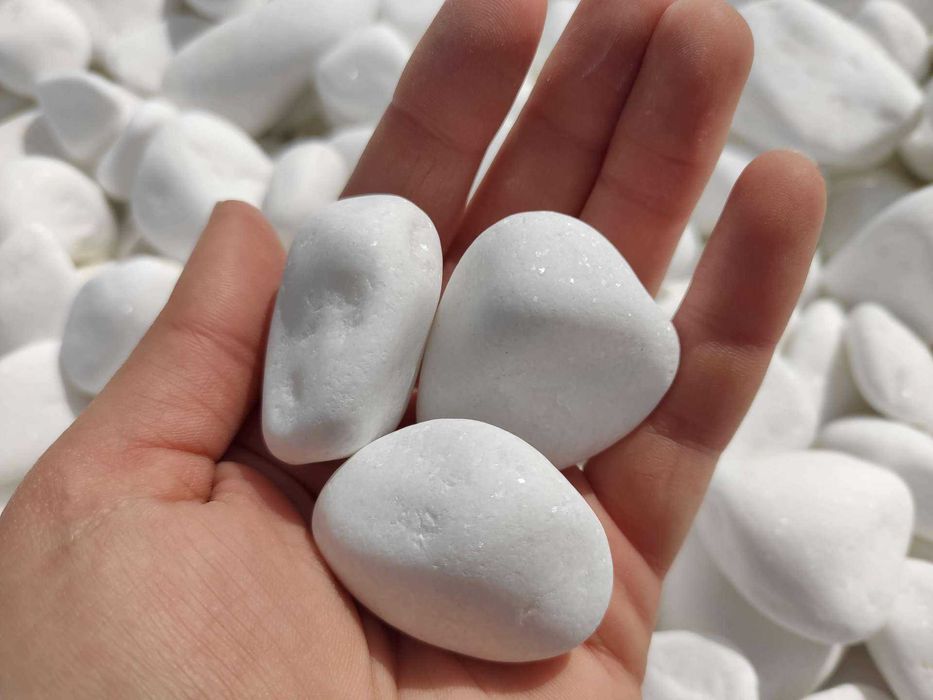 Śnieżnobiały Otoczak Biały Kamień Otoczak Thassos 1-2, 2-4, 4-8 Worki