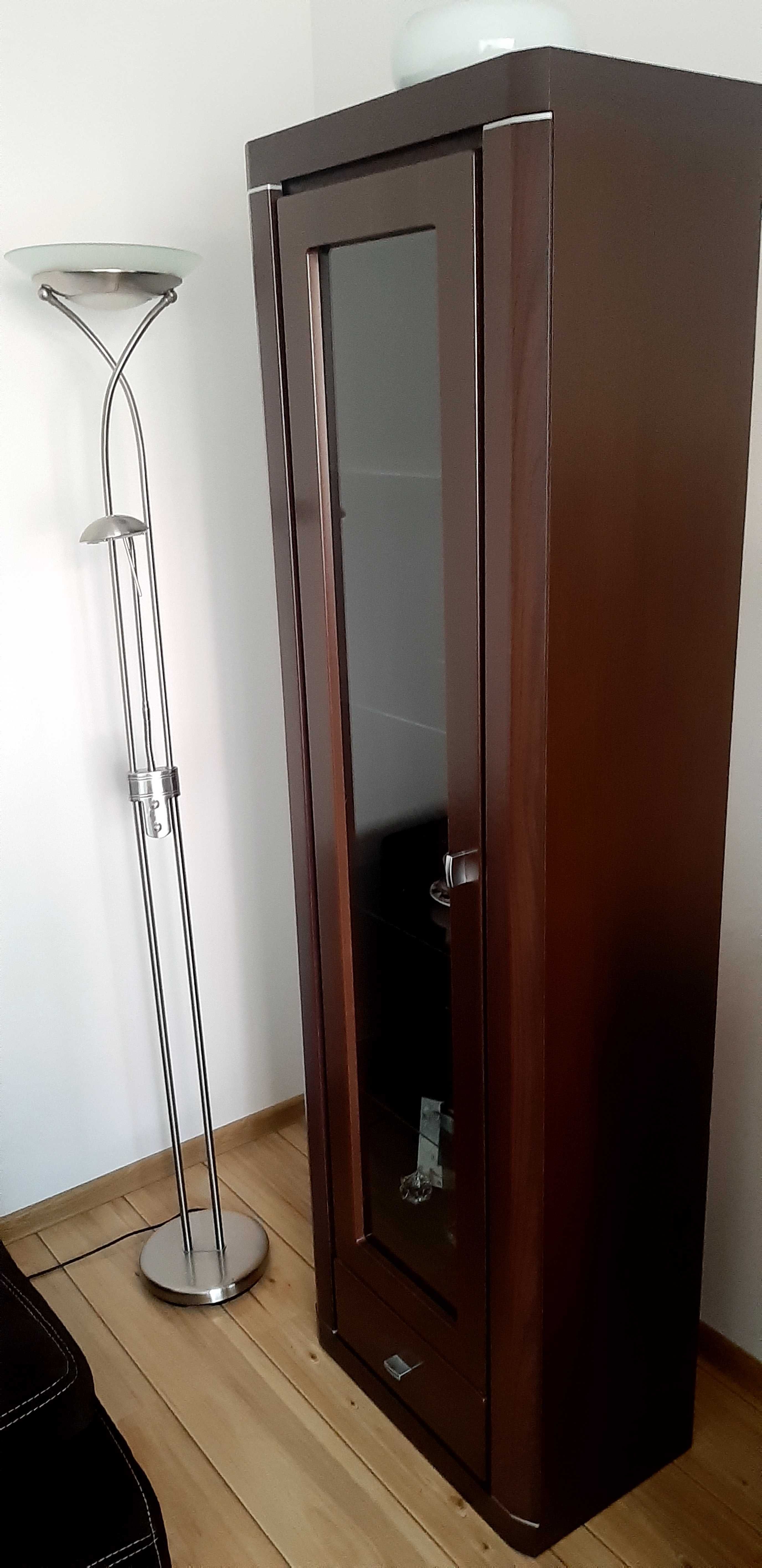 Witryna słupek biblioteczka  z szufladą i szklanymi półkami