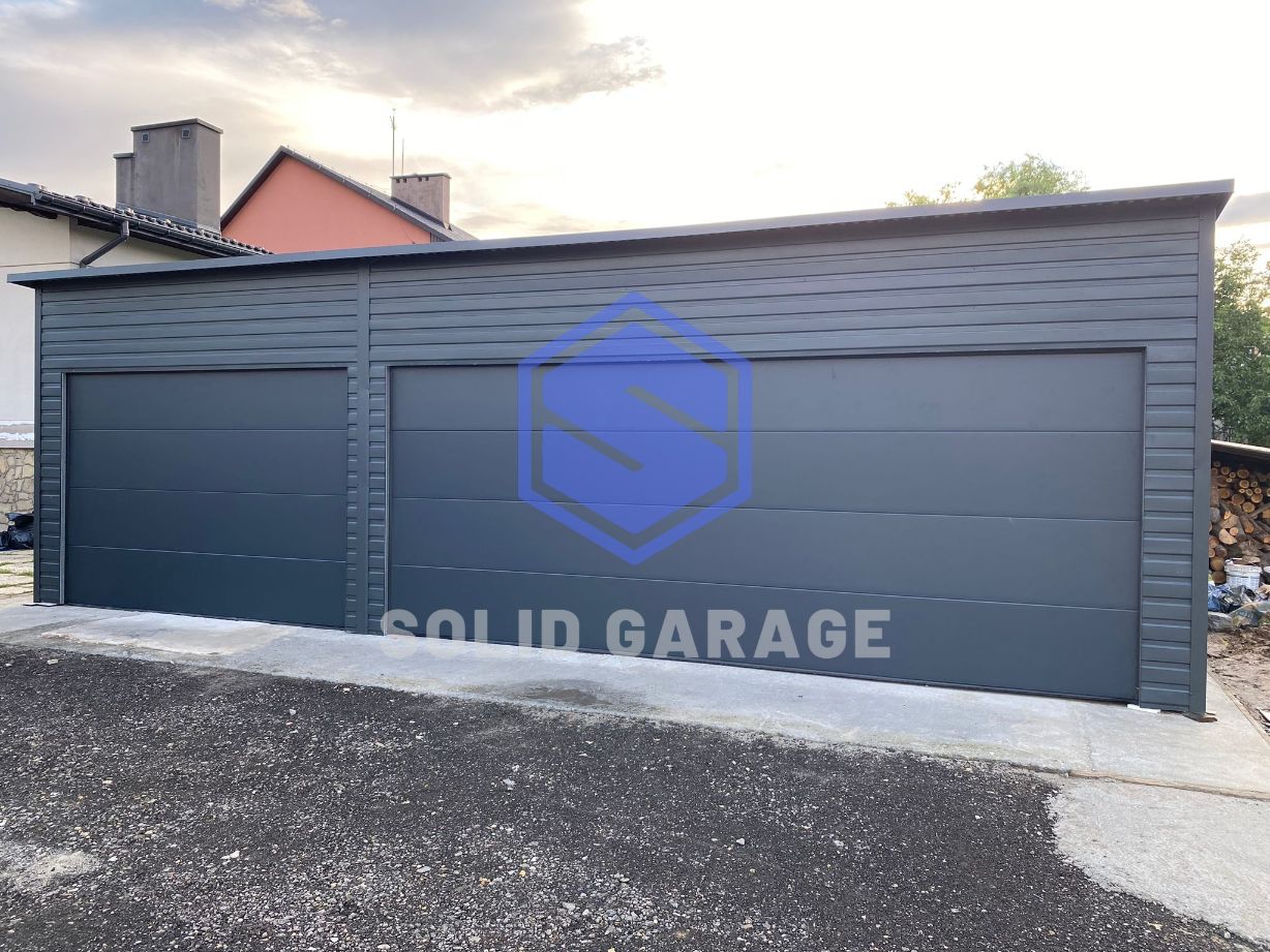 Kontener wiata carport garaż blaszany 9x6m (brama segmentowa na pilot)
