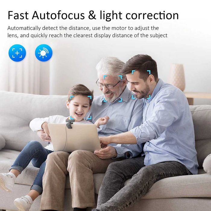 CamPark PC02 kamera internetowa 1080P FullHD mikrofon 1,8m 5MP zasłona