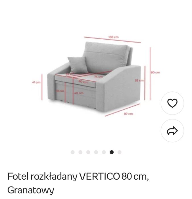 Sofa jednoosobowa rozkładana