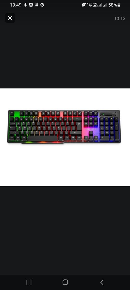 Klawiatura gamingowa KRUX Solar RGB wysoki profil klawiszy komputer