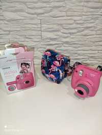 Instax mini 9 różowy aparat fotograficzny z pokrowcem