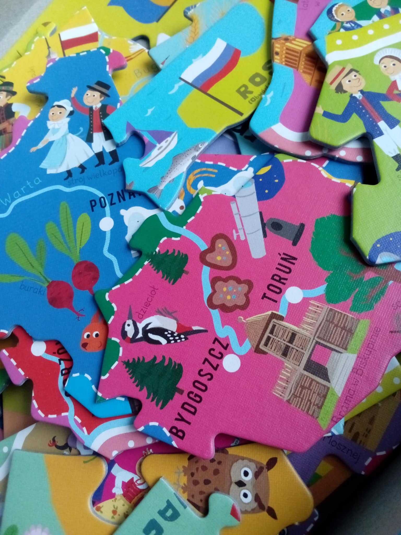 Puzzle, mapa Polski, 4-6 lat