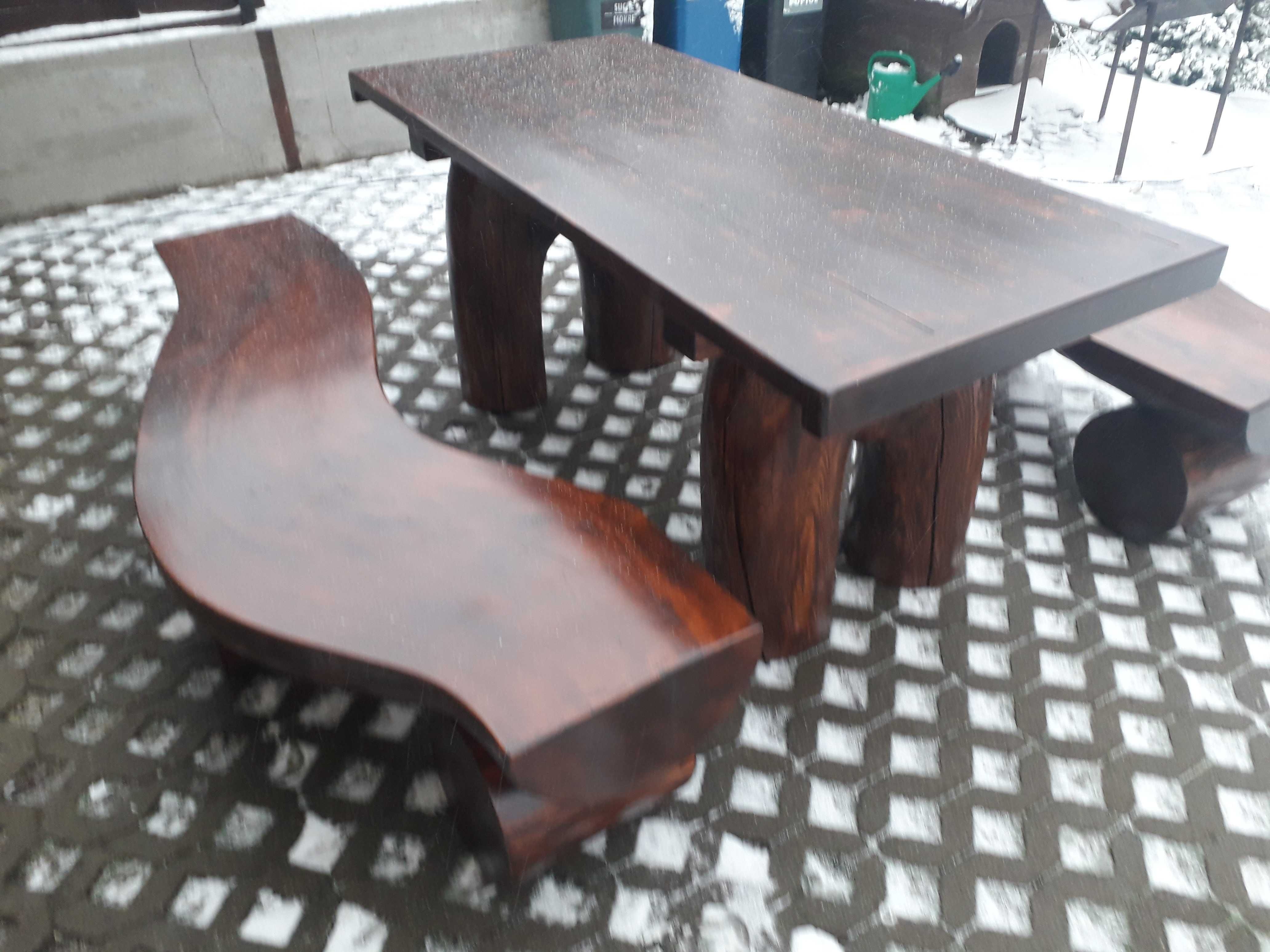 Zestaw ogrodyw stół + ławki