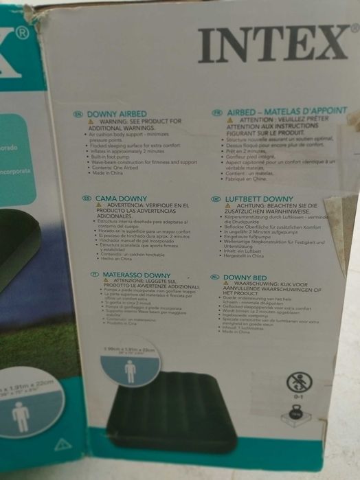 Colchão insuflável INTEX (para casa ou campismo). 99cm/1,91cm/22cm.
