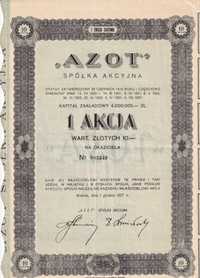 AZOT, Spółka Akcyjna w Krakowie, 1 Akcja 1927r.