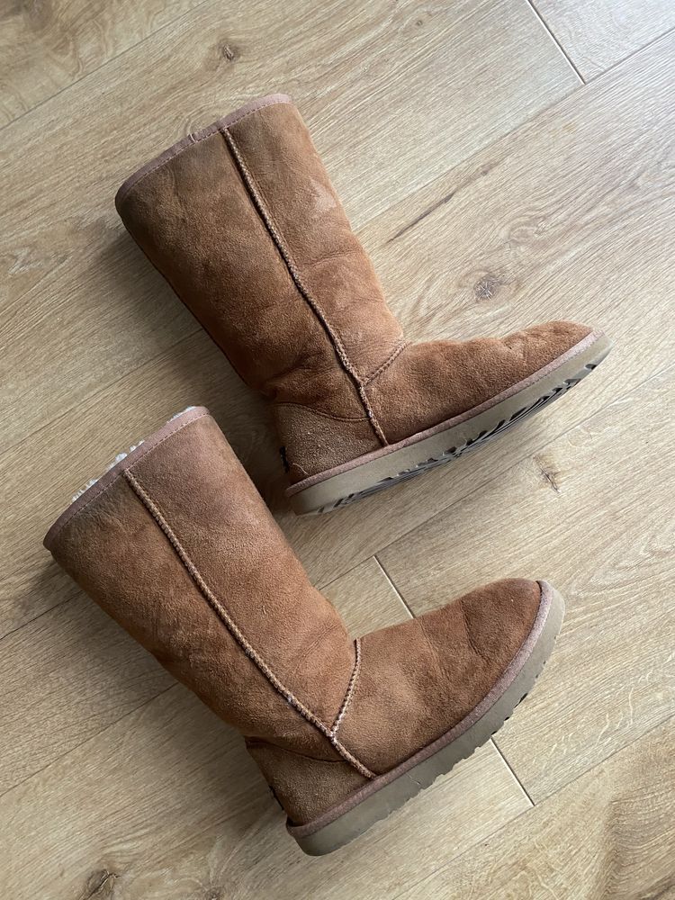 Ugg damskie buty 38  śniegowce rude skóra naturalna wełna