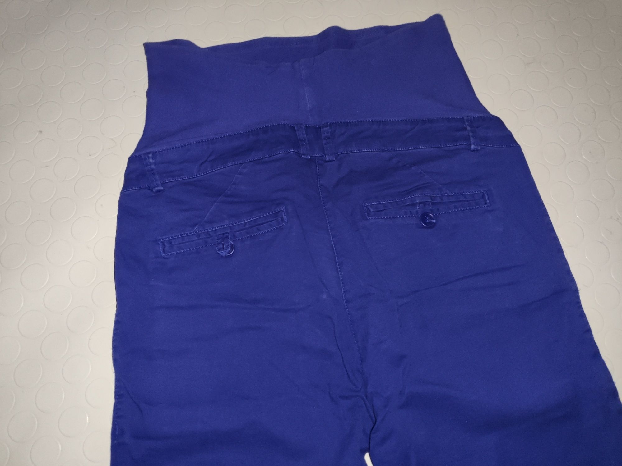 Spodnie ciążowe r.S/M 36/38 niebieskie elastyczne jak NOWE