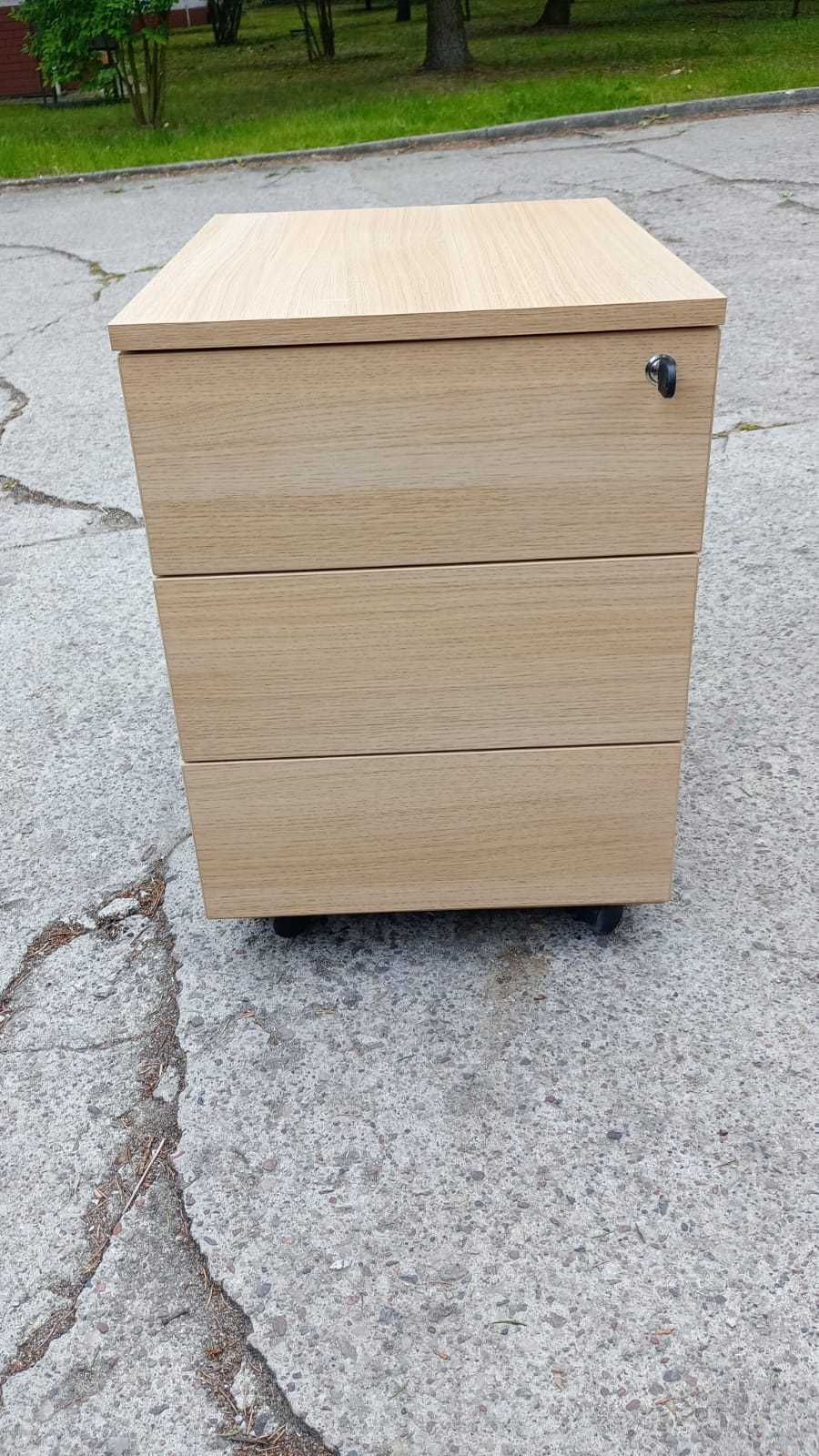 Kontenerek pod biurko przybornik dąb sonoma jezdny na kółkach