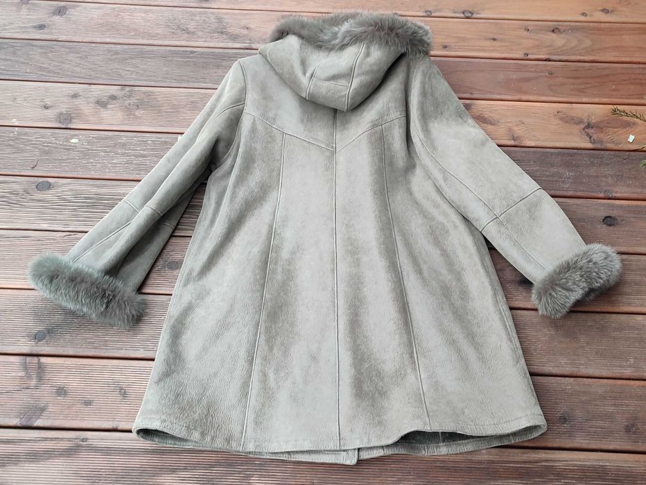 NOWY Damski kożuch ze skóry naturalnej z lisem z Podhala r 46/48 XXXXL