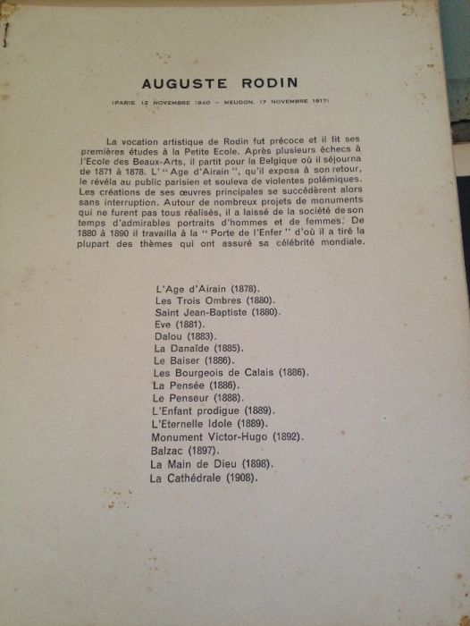 Auguste Rodin Livro com estampas (1940)