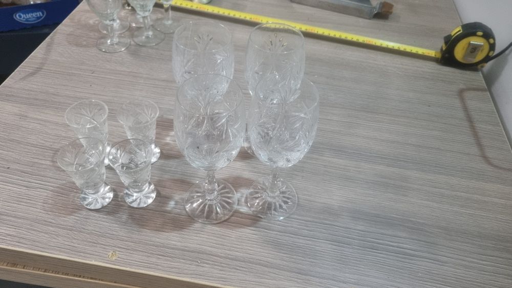 Kieliszki kryształowe do wódki i wina/szampana 8 sztuk