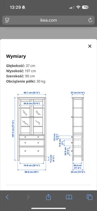 Szafa, witryna , do biura ikea hemnes nowa