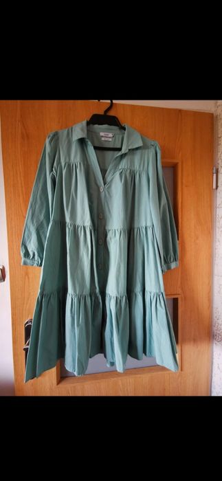 Sukienka zielona babydoll Reserved 40 bawełna