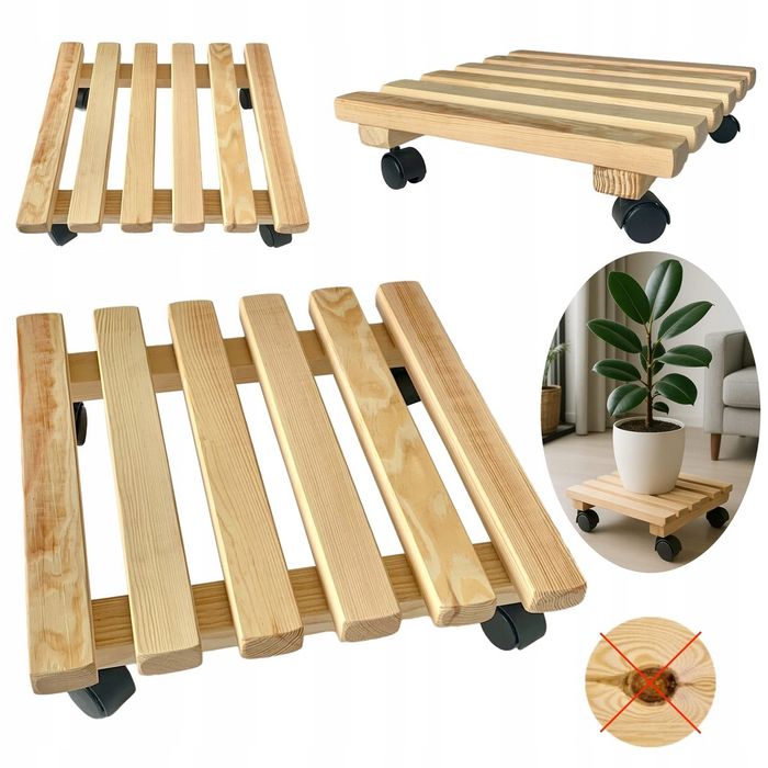 Podstawka na kółkach pod donicę doniczkę 40x40cm Podstawa Drewniana