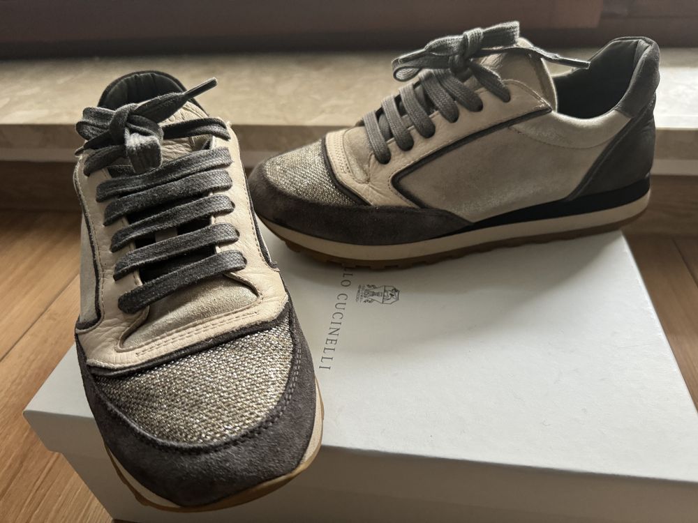 Brunello Cucinelli buty sportowe 38 skóra zamsz