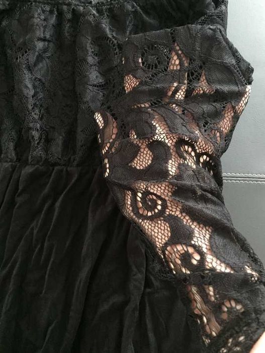 Suknia do sesji ciążowej czarna z koronką S M L