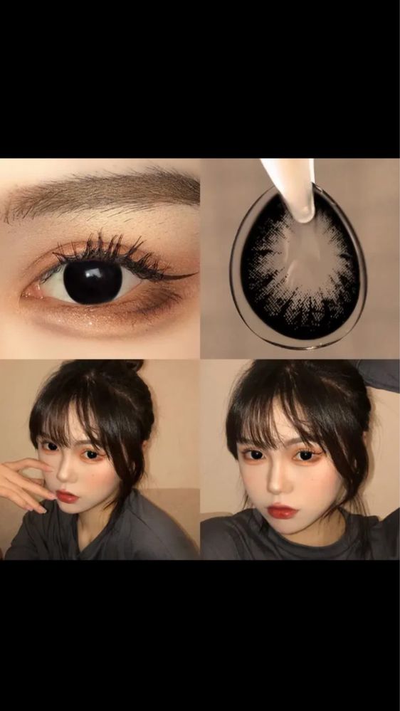 Лінзи чорні корейські аніме контактні черные линзы
