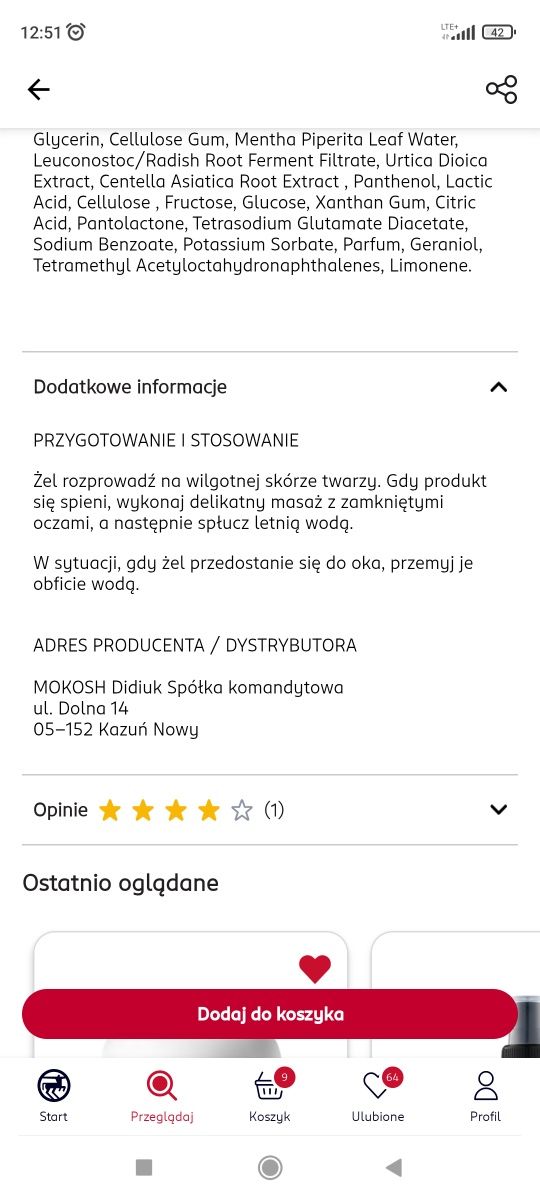 Mokosh young żel do mycia twarzy przeciw niedoskonalościom