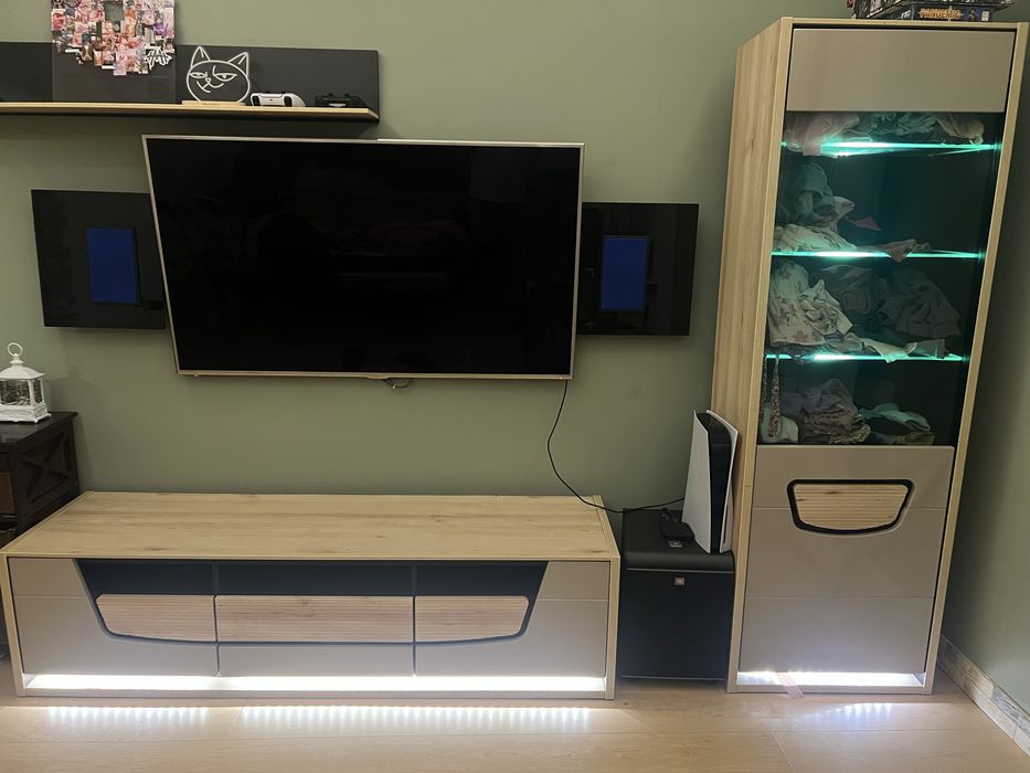 Міні-Стінка Тумба Шафа в зал, у вітальню під телевізор з підсвіткою