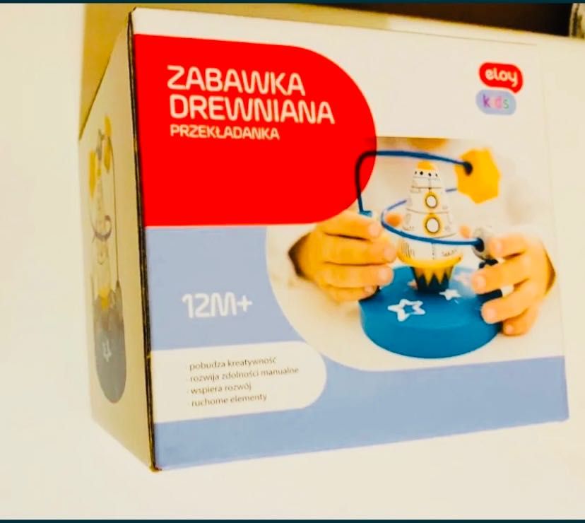 DREWNIANA zabawka edukacyjna eloy kids przekładanka drewniana zabawka