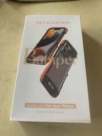 capa em alumunio e madeira iphone X / XS e iPhone 14 / 14pro
