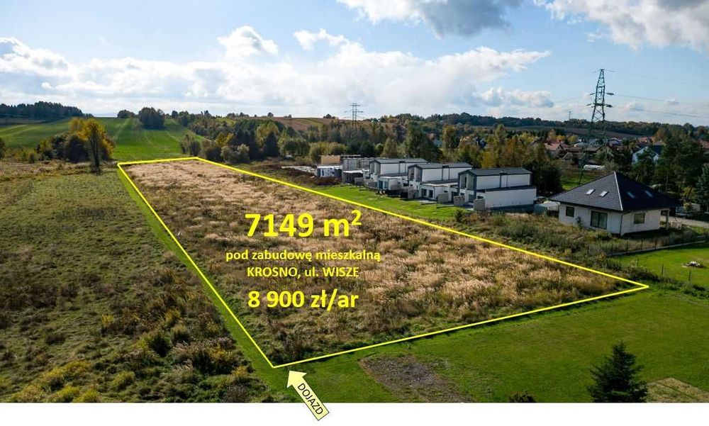 Działka budowlana na sprzedaż - Krosno, powierzchnia 7149 m2