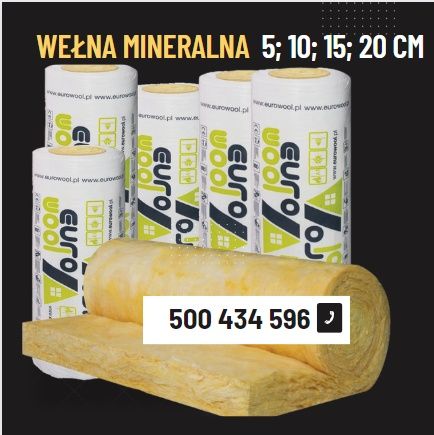 Wełna mineralna 10cm - 14.9 brutto zl/m2