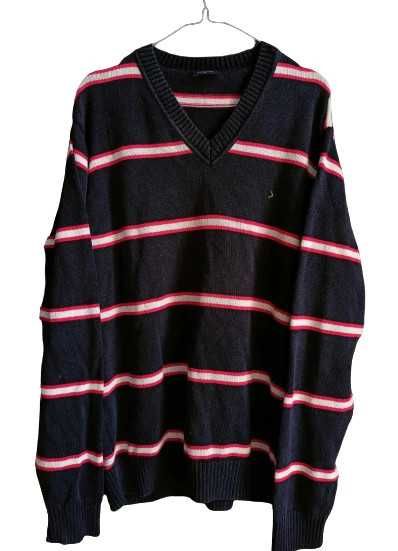 sweter w paski sweterek paski dekolt V vintage y2k
