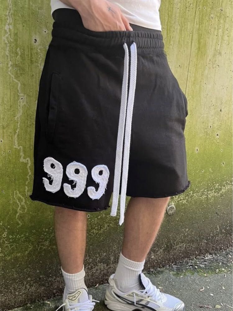 999 yessirskiii шорти сірі-чорні