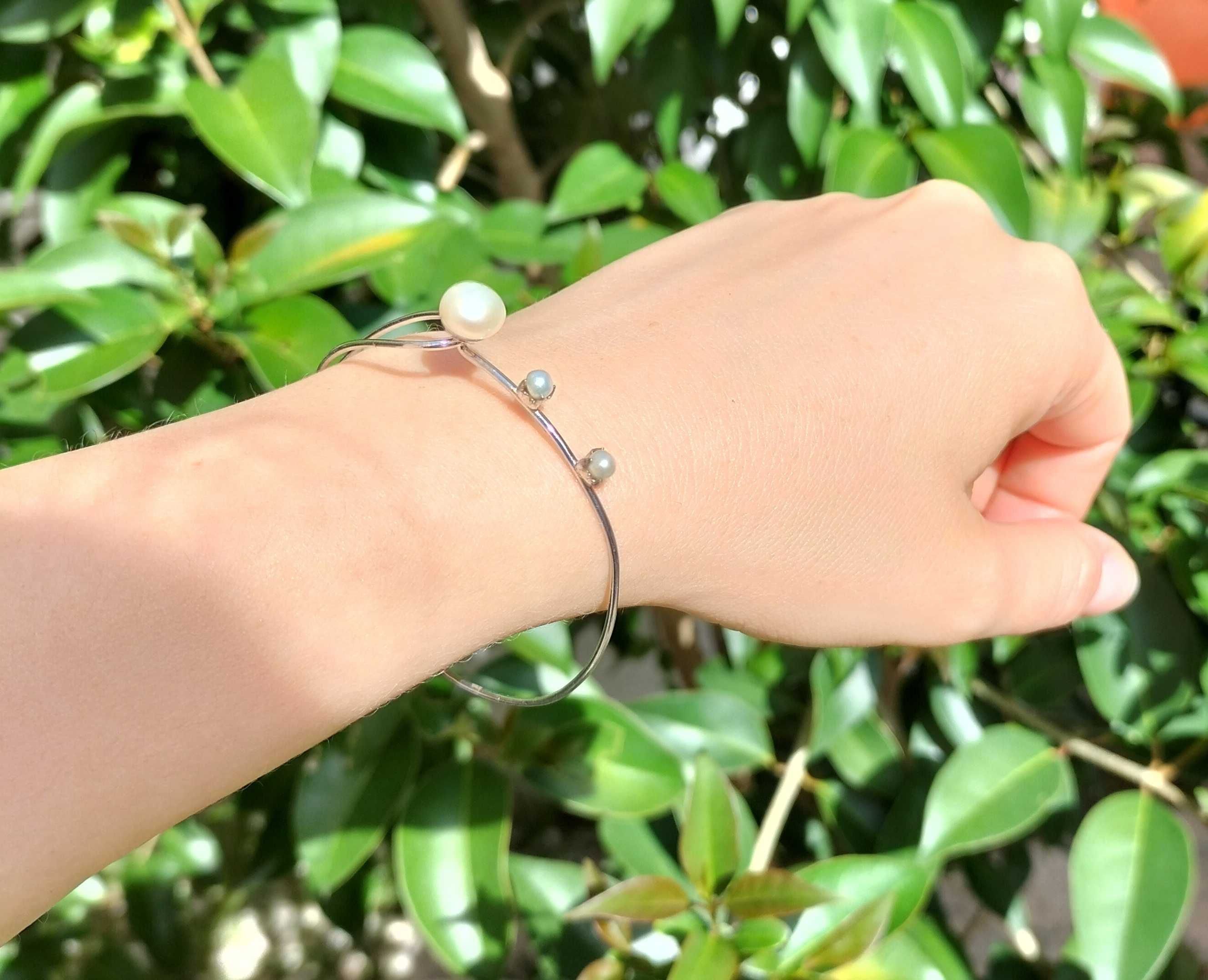 Pulseira em prata e pérola