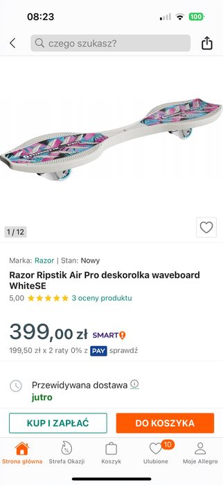 Razor Ripstik Air Pro deskorolka waveboard WhiteSE