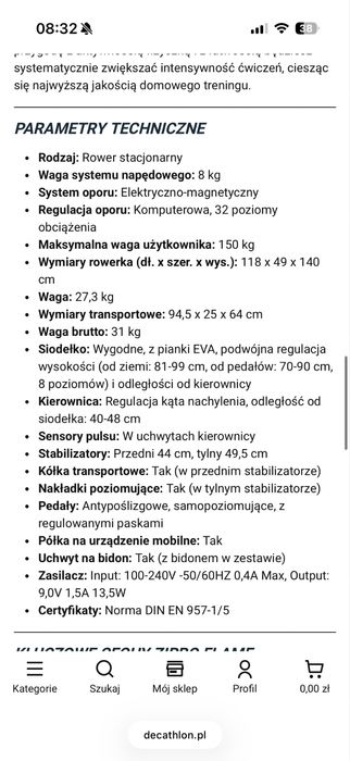 Rower Stacjonarny Zipro