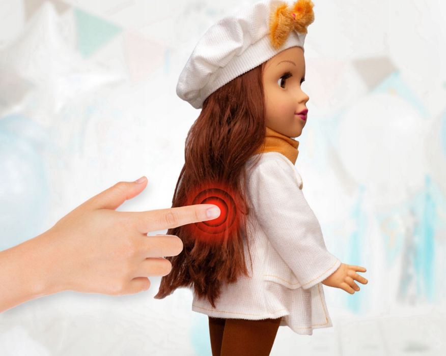 Lalka Bobas Interaktywna Duża 47 cm Śpiewa Mówi po Polsku i Angielskim