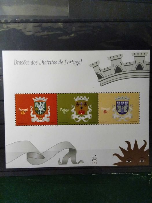 1996 Bloco Brasões Dos Distritos De Portugal MNH **