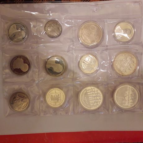 Monety kolekcjonerskie srebrne polskie od 1992 do 2014 r. (komplet)